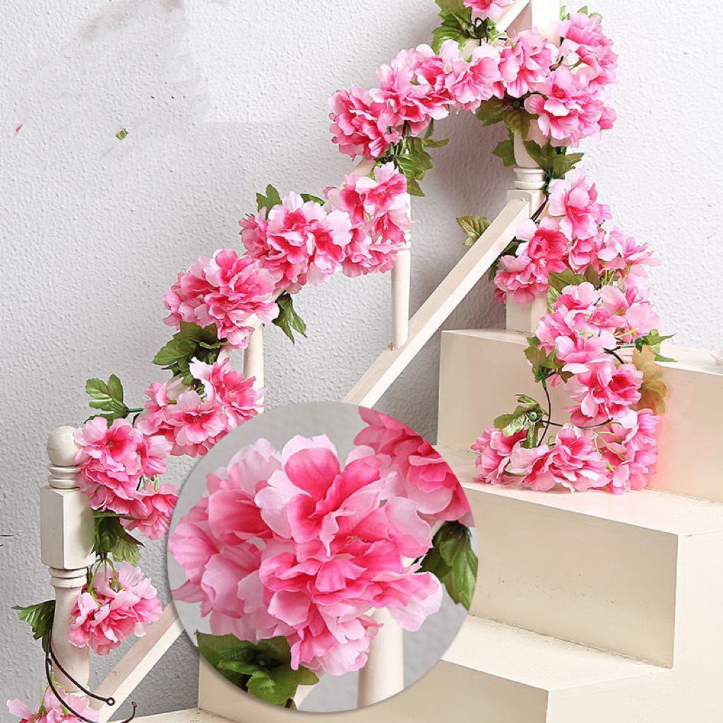 210cm Corrente De Flor De Cerejeira Simulada