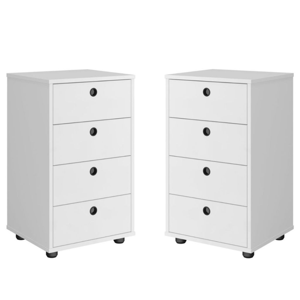 Kit 2 Mesas de Cabeceira Gaveteiro Organizador Escritório Home Office Criado Quarto Decoração