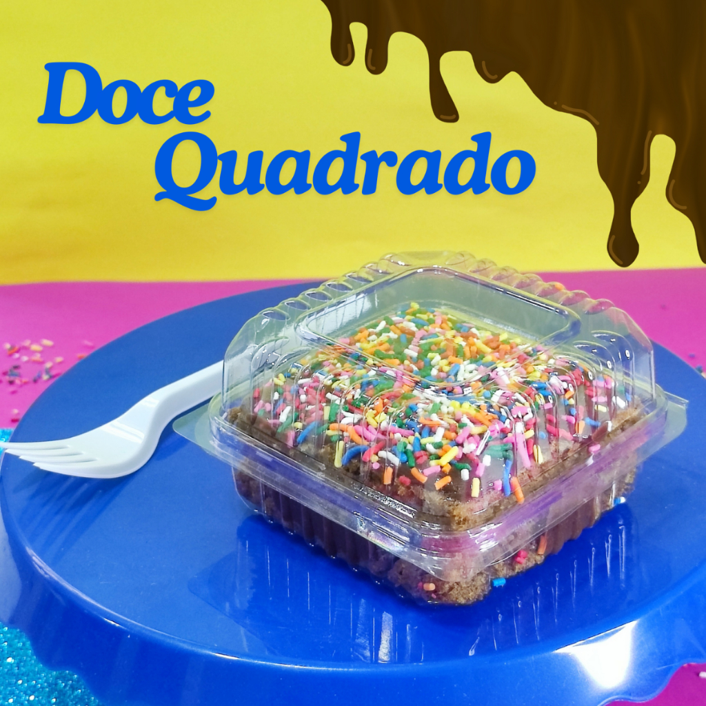 Embalagem Quadrado para Bolo Sobremesas Doces - Doce Quadrado