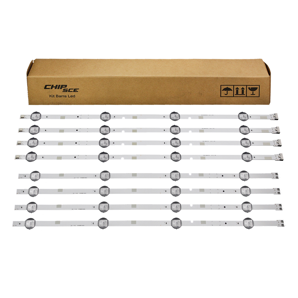 Kit Barra Led TV Compatível UN48J5200AG / UN48J5200 - 8 Barras Novas Código (4x 37296A + 4x 322970)