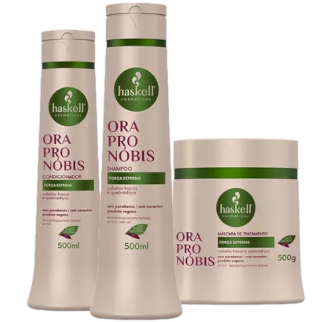 Kit Haskell Ora Pronobisa Shampoo 500ML 1 Condicionador 500ML  1 Mascara 500ML