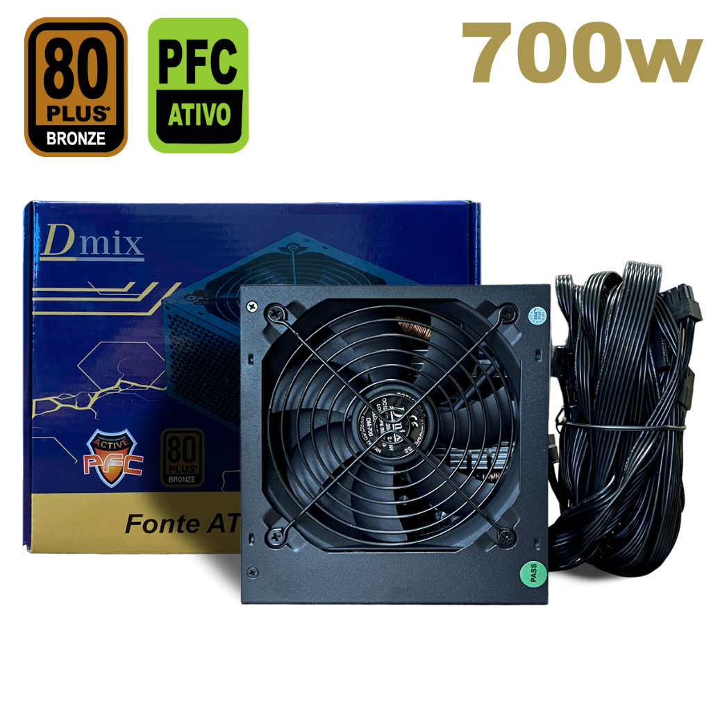 Fonte Atx 700w Real 80 Plus Bronze Bivolt Automática em Oferta na Shopee