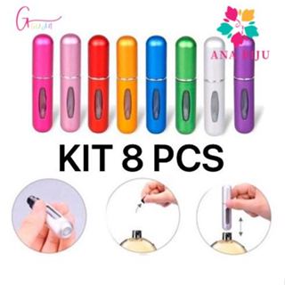 KIT 8 unidades Porta Perfume Recarregavel Portatil Spray 5ml em Oferta na Shopee