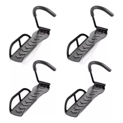 KIT COM 4 Suporte Parede Vertical Gancho Para Pendurar Bicicleta Cor Preto 4 UNIDADES