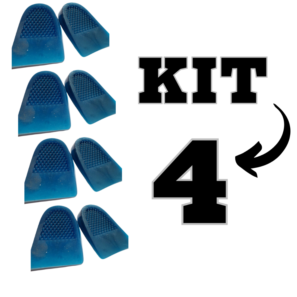 Kit 4 Pares Meia Palmilha Silicone Gel Ortopédica Calcanhar  Esporão 100% Silicone