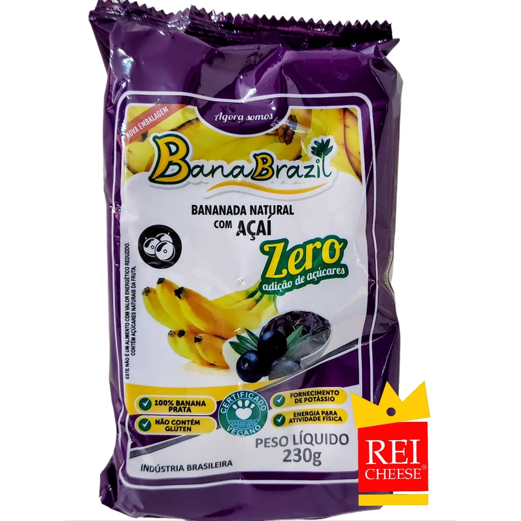 Bananada Energética açaí zero açúcar Banabrazil kit com 2 pacotes