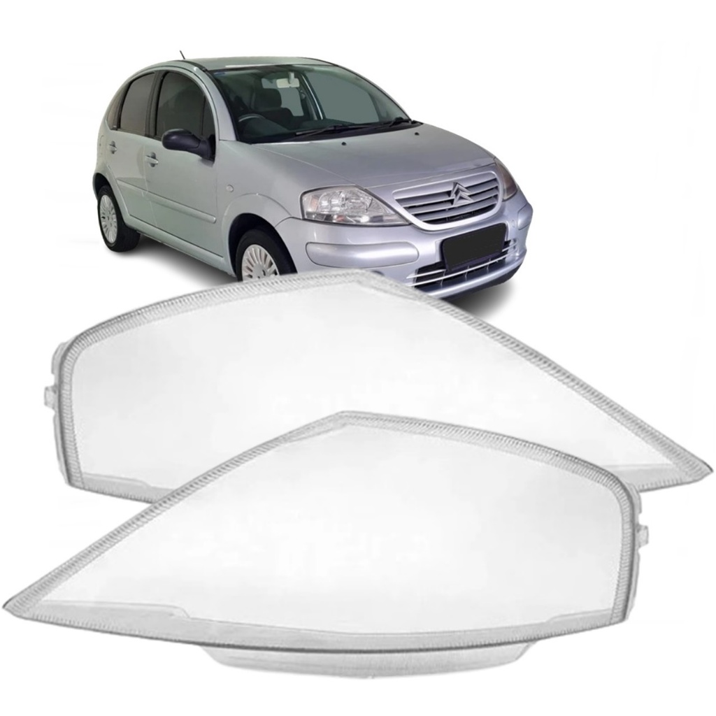 Lente Farol Acrílico Citroen C3 2002 Até 2012 Par