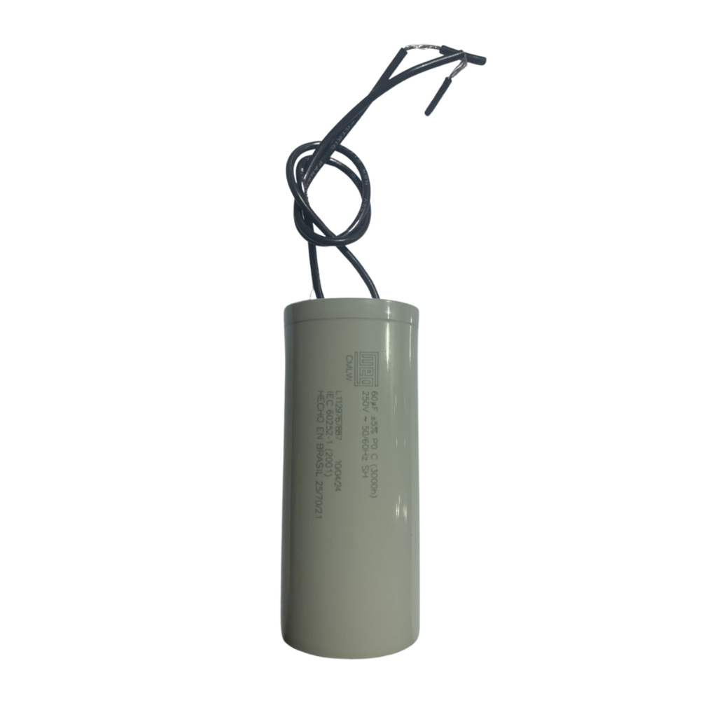 Capacitor Permanente 60uf micro Farad 250v Com 2 Fios Weg 40X93mm 3000 horas +/- 10% 60 µF