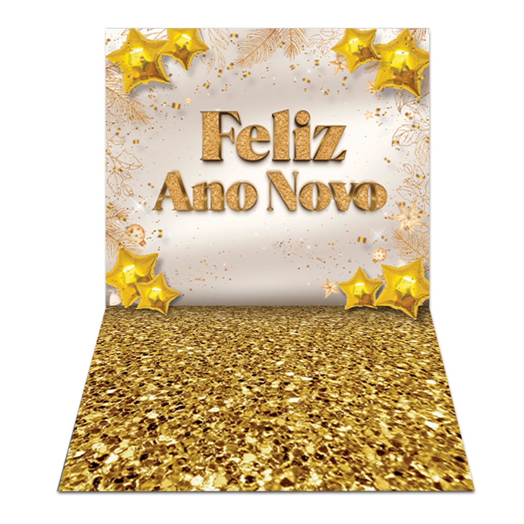 Fundo Fotográfico Feliz Ano Novo em Tecido PN-01020