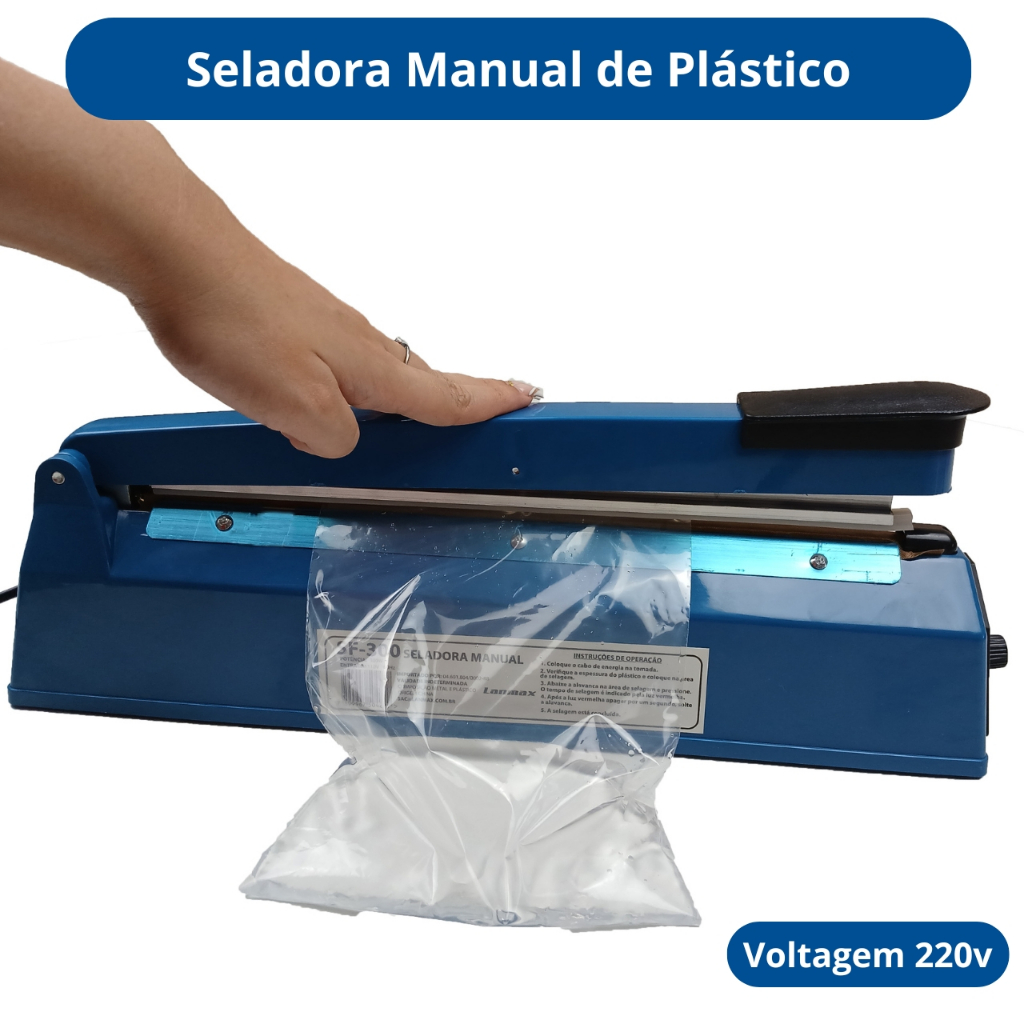 Seladora P/Sacos Plásticos Manual  220V Embalagem Plásticos