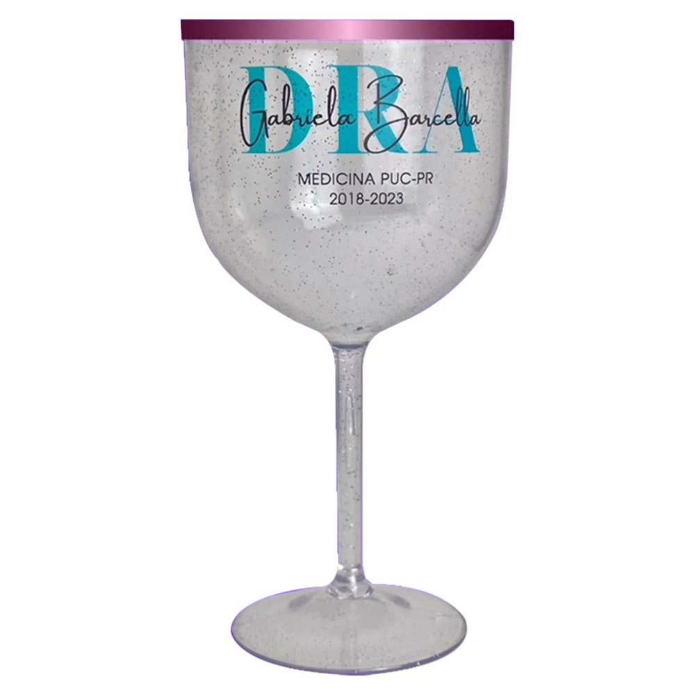 Kit 15 Taças de Gin 450 ml Glíter + borda Personalizadas em Oferta na Shopee
