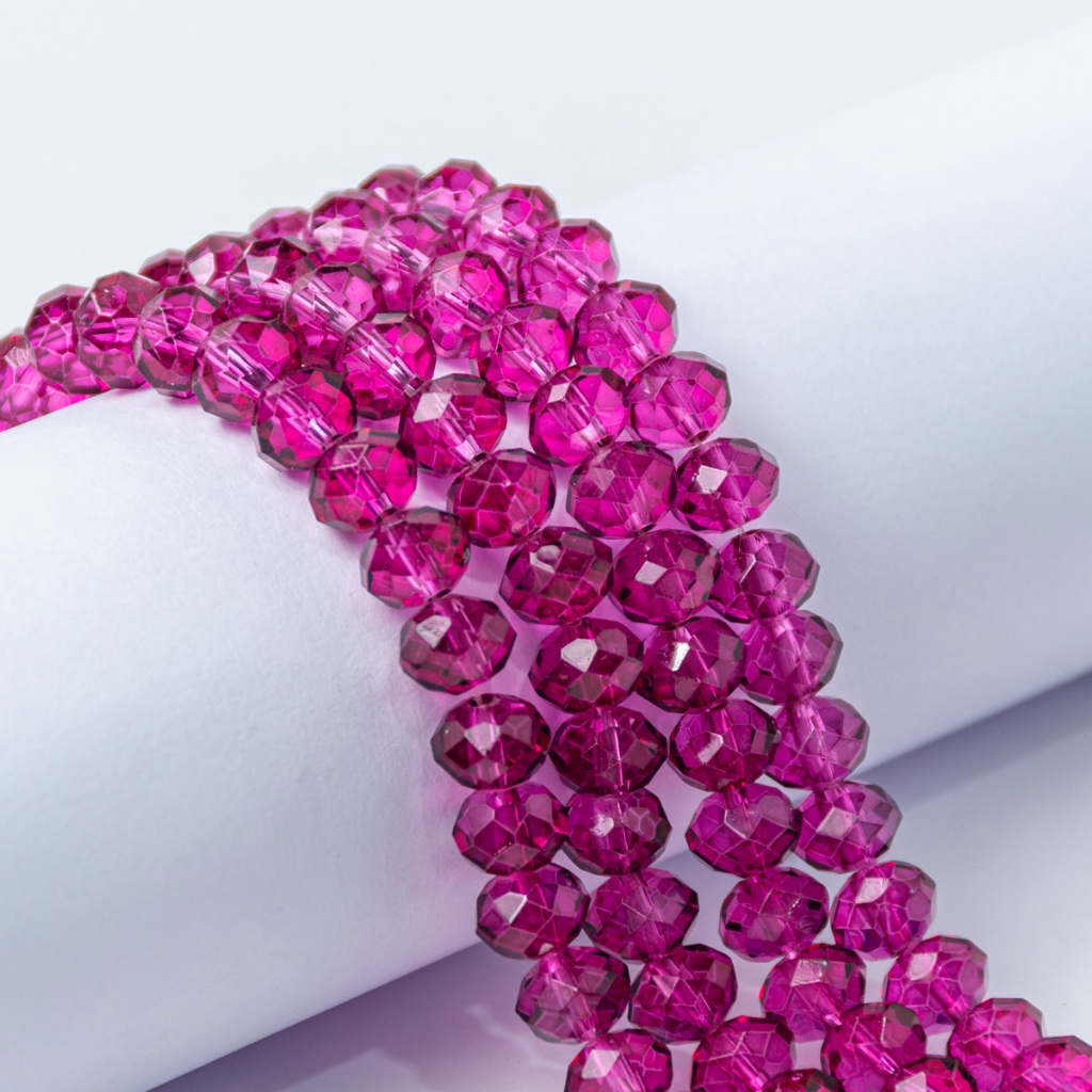 Fio De Cristal Magenta 8mm Aprox. 65 Contas em Oferta na Shopee