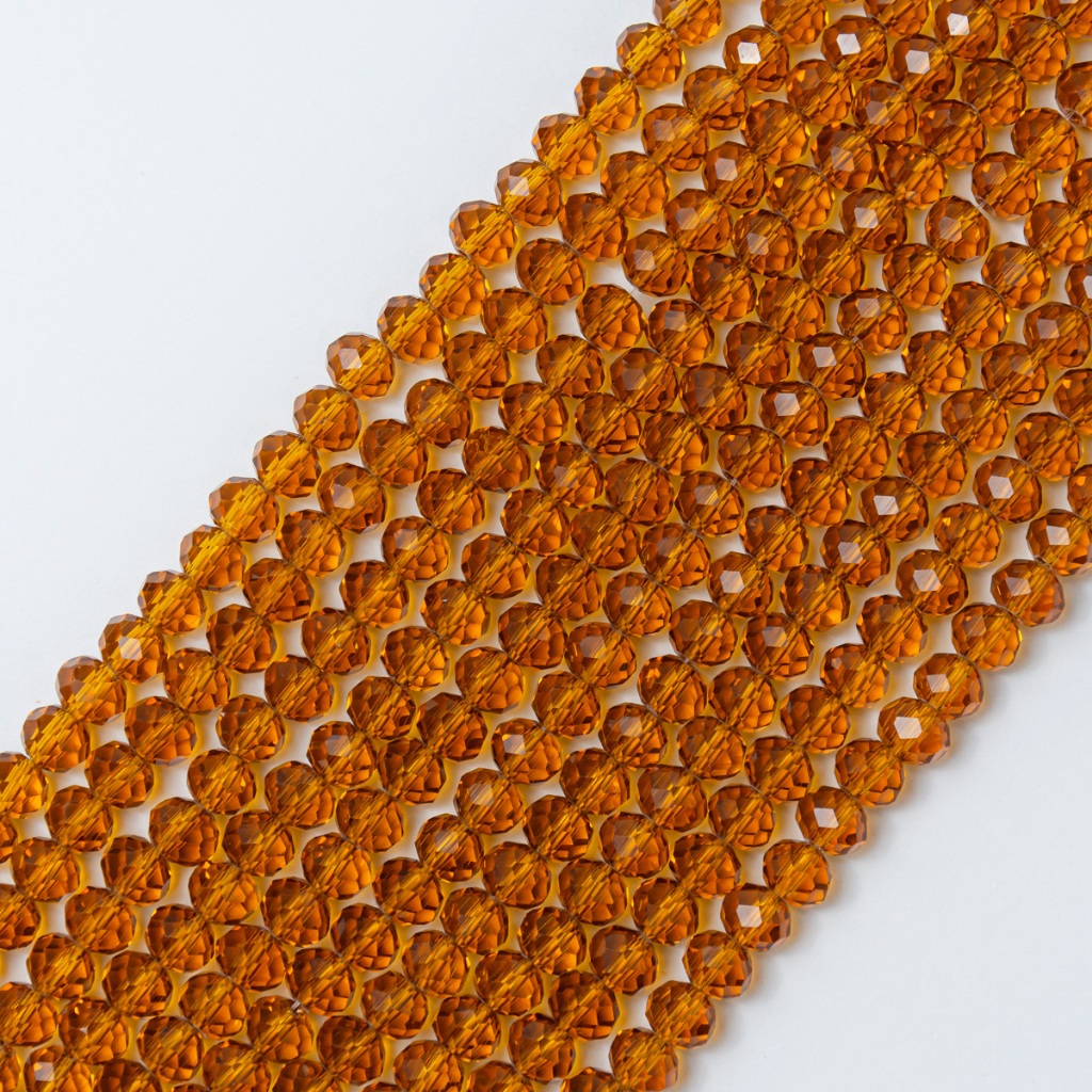 Fio De Cristal Mel 8mm Aprox. 65 Contas