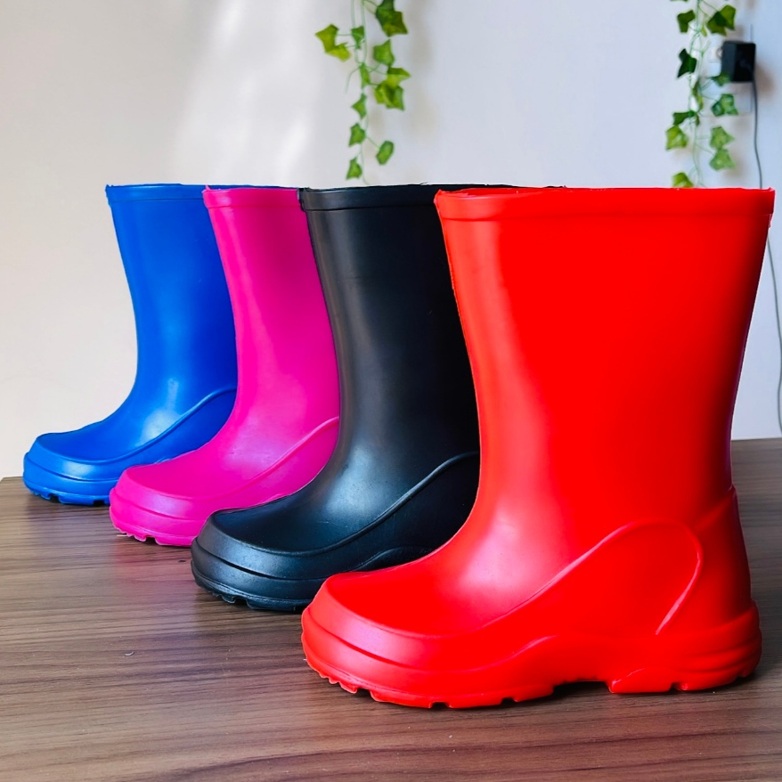 Botinha Galocha Infantil menina e menino rosa azul emborrachada macia ref.9