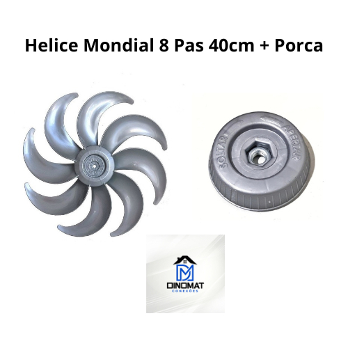 Helice Mondial 40cm 8 Pas + Porca em Oferta na Shopee