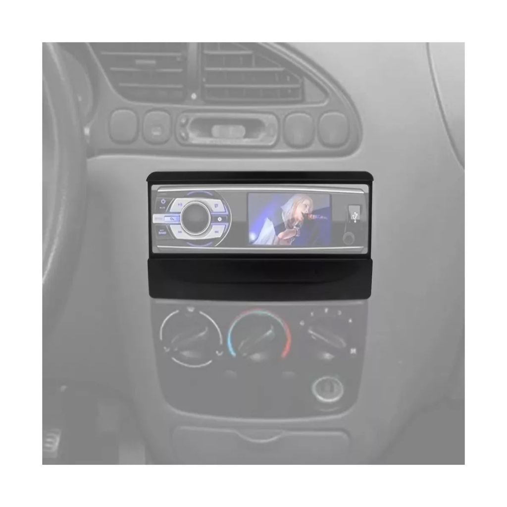 Moldura Painel Contra Frente Rádio 1 Din Ford Fiesta 1995 A 2005 — imagem 2 de 2