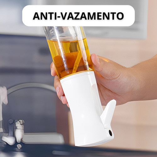 Galheteiro Spray Azeite Pulverizador Vinagre Óleo 180ml Vidro Borrifador Preto Branco 0490