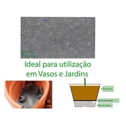 Manta Geotêxtil tipo Bidim 6,45m² ( L=2,15m x 3,00ml) 130gr/m² p/ floreiras