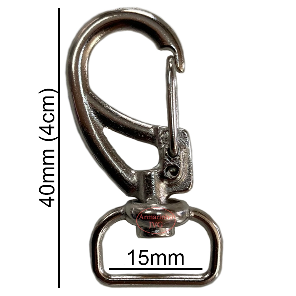 100un Mosquetão 15mm Niquelado Gancho Alça Bolsas Mochilas