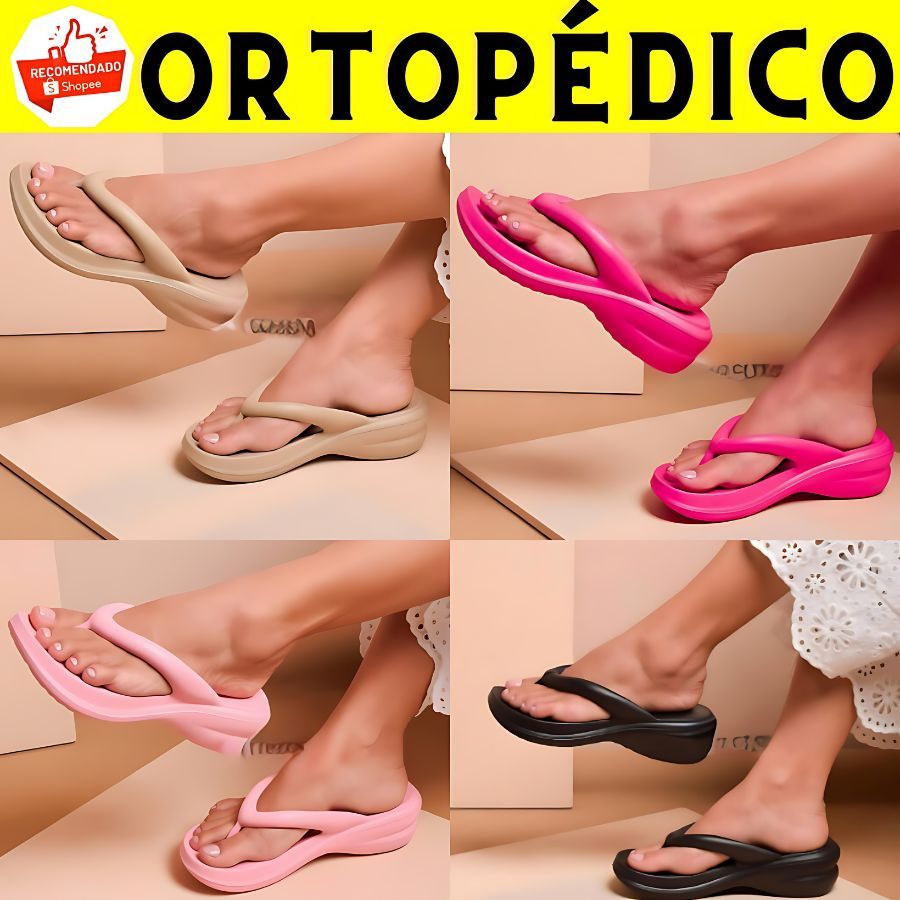 Tamanco Feminino Idosa Chinelo Ortopédico Macio Esporão Massageador Leve e Confotável Idoso Ref.100