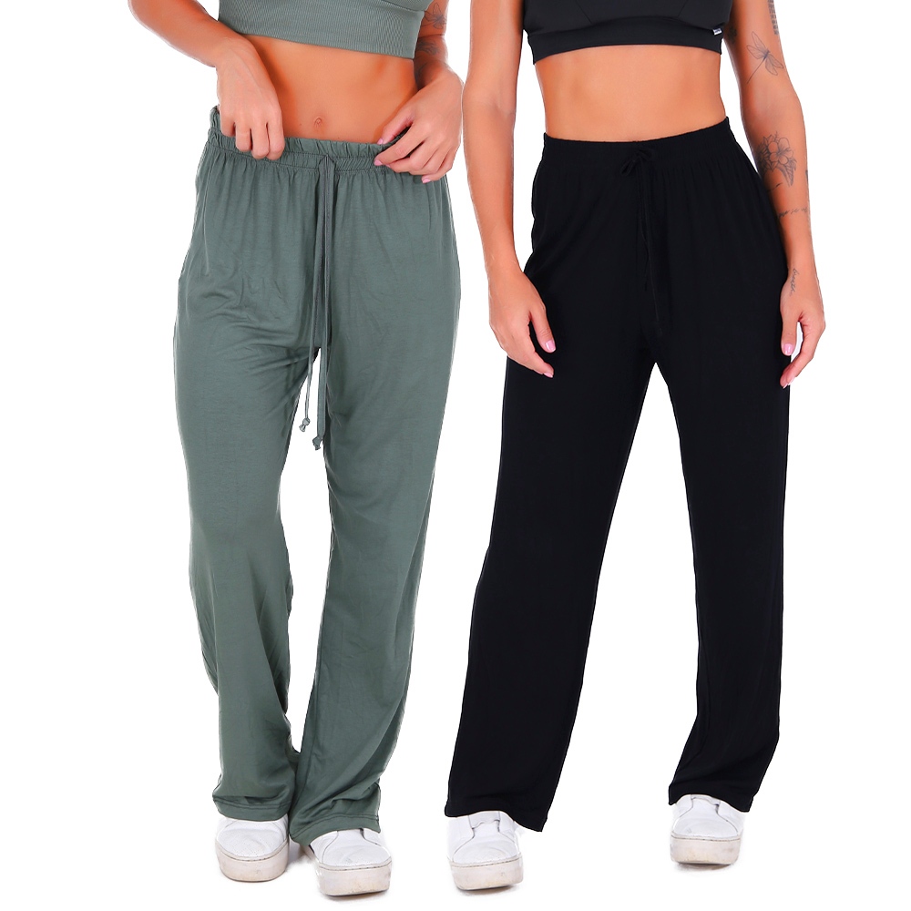 Kit 2 Calças de Yoga Soltinha  Pilates em Oferta na Shopee