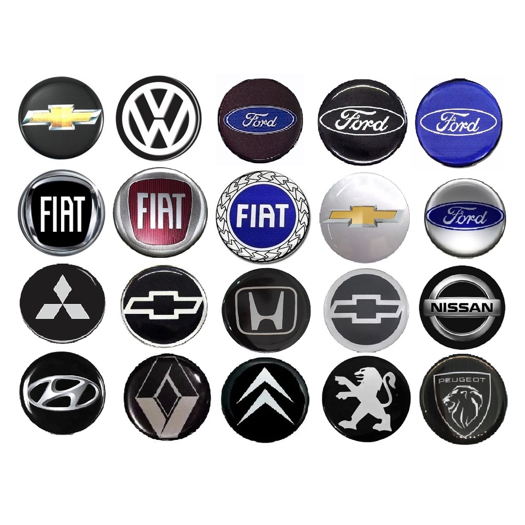 KIT 4 EMBLEMA ADESIVO RESINADO BOTONS 48MM CALOTAS RODAS CARRO em Oferta na Shopee