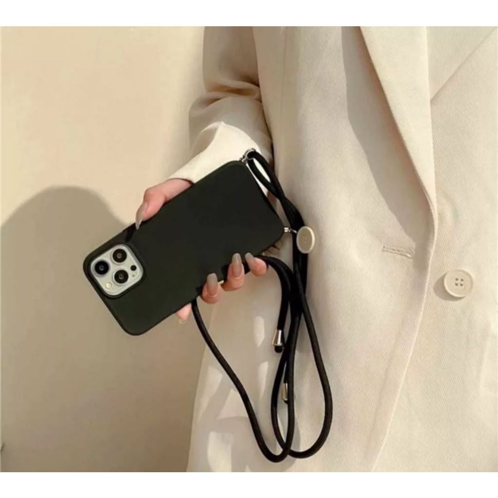 Capa Case Luxo De Silicone Com Alça/Cordão Transversal Cobertura De Silicone Líquido Adequada Para IPhone