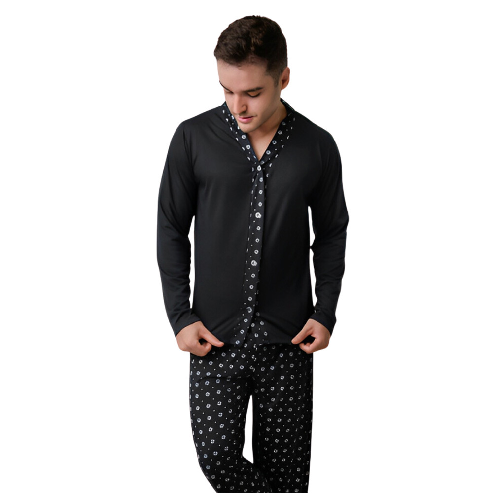 Conjunto Pijama Diones Original Inverno Estampado Manga Longa Modelagem Clássica Americana Masculino