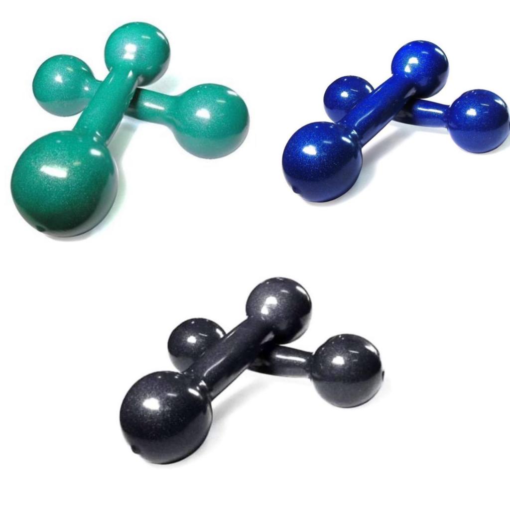 Kit 3 Par de Halter 0,5kg + Par 1kg + Par 2kg Emborrachados Treino com Pesos