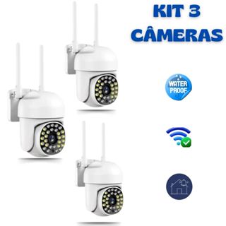 Kit 3 Câmera de Segurança 28Leds IP66 a Prova D'água Infravermelho Alarme App YOOSEE E ICSEE Bivolt em Oferta na Shopee