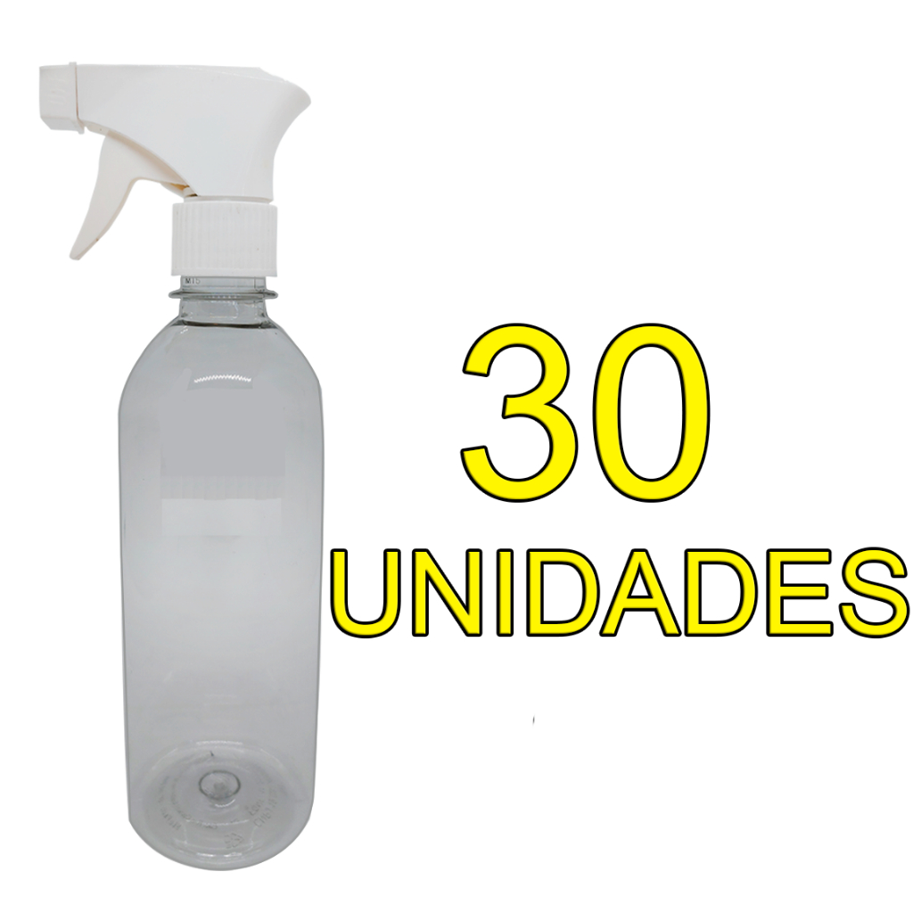 Kit De 30 Garrafinhas 500ml + Válvula Gatilho Borrifador