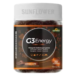 G3 Power Pre Treino Coffee 30 Gomas Energético Sunflower