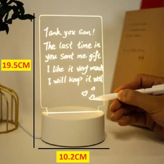Luminária Lousa Recado 3D Tela Acrílico Escrever Decoração Criativa Placa Mensagem Com Mar...