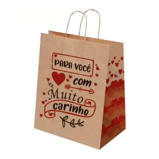 Sacola Kraft de Presente - 50 unidades P ( 18x10x25 ) Genérico com muito carinho em Oferta na Shopee