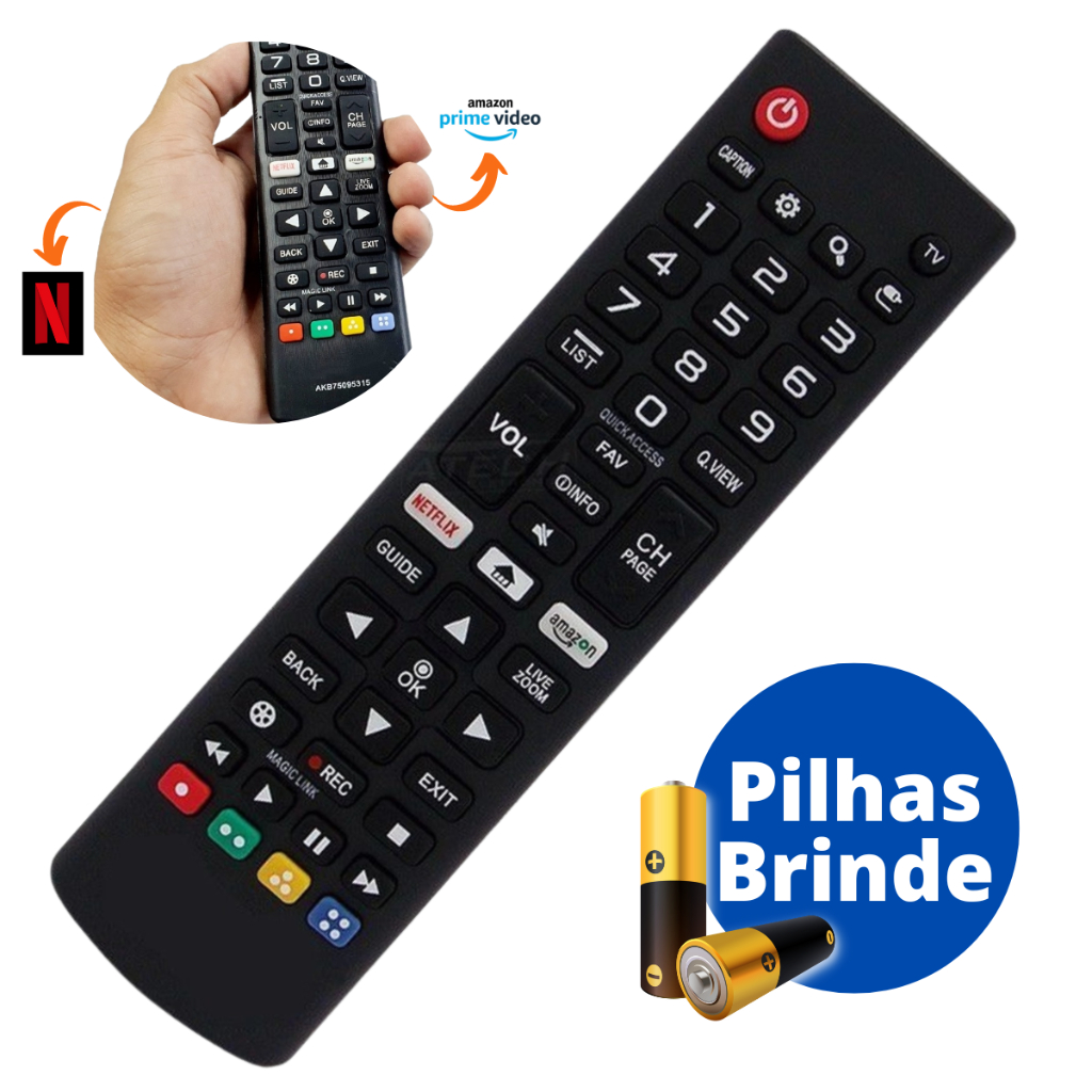 Controle Remoto Compatível Com LG Tv Smart 4k C/ Netflix Amazon em Oferta na Shopee