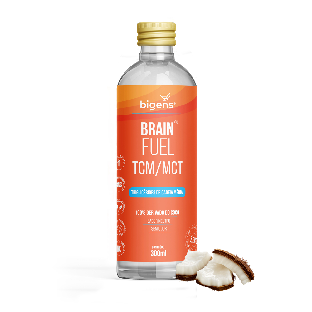 Brain Fuel TCM/MCT, 100% do Coco, Puro, Energia, Zero Carbo, Bigens, 300ml (Unidade) em Oferta na Shopee