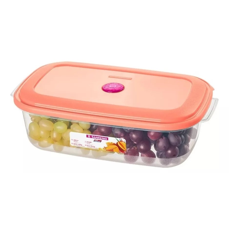 Pote Retangular Alimento 2,34l Hermético Freezer Micro-ondas Sanremo