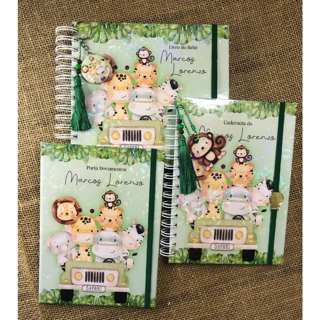 Kit Maternidade Personalizado  - Caderneta de Saude + Livro do Bebê + Porta Documentos em Oferta na Shopee