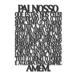 Painel Oração Pai Nosso Evangélico Em Relevo MDF Premium 3mm na Cor Natural Cru ou Preto para Sala Quarto Parede em Oferta na Shopee