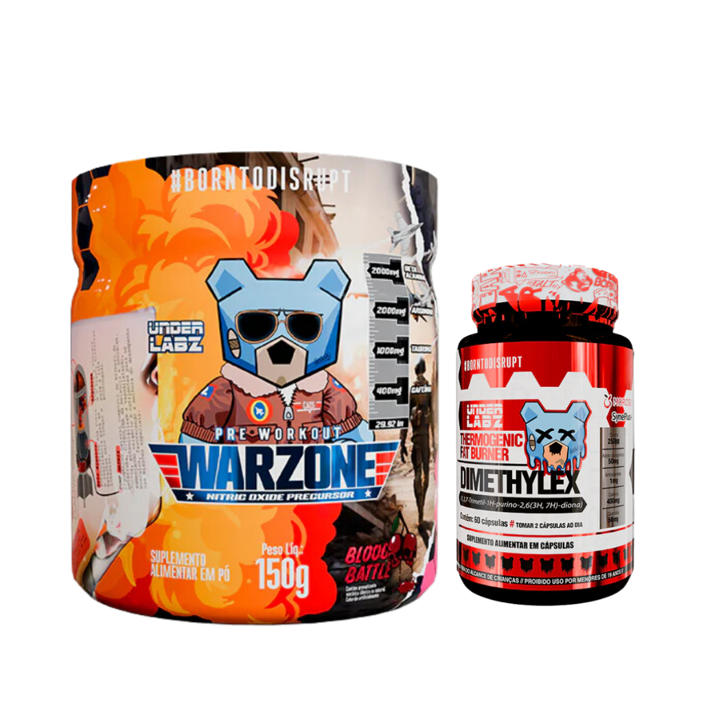 Warzone Com Pump Matrix - Pré Treino 150g Under Labz + Dimethylex - 60 Cáps - Under Labz