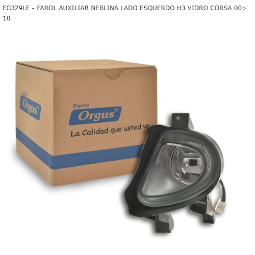 FAROL AUXILIAR NEBLINA LADO ESQUERDO H3 VIDRO CORSA 00>10