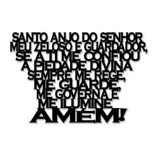Painel Oração Santo Anjo Em Relevo MDF Premium 3mm na Cor Natural Cru ou Preto para Sala Quarto Parede em Oferta na Shopee