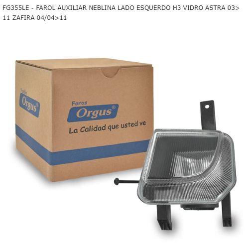FAROL AUXILIAR NEBLINA LADO ESQUERDO H3 VIDRO ASTRA 03>11 ZAFIRA 04/04>11