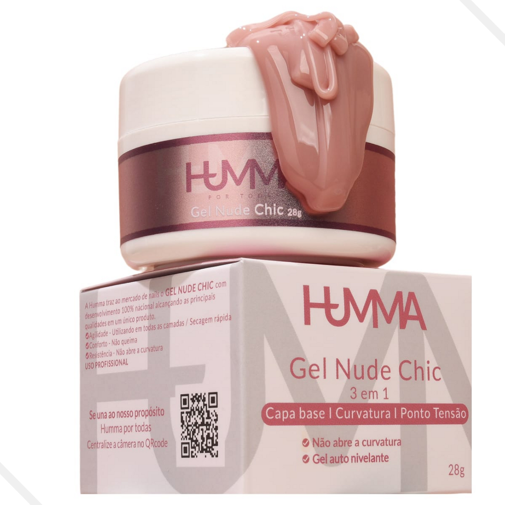 Gel Alongamento Unhas Nude Chic Humma 28g - Livre Tpo DMPT Hema Free em Oferta na Shopee
