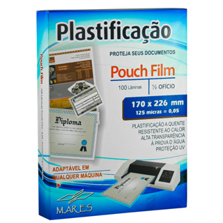100 Folhas - Polaseal Plástico Para Plastificação Pouch Film Meio Ofício 170x226 0,05 em Oferta na Shopee