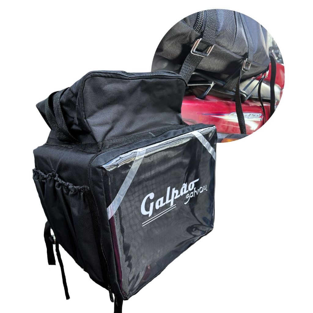 Mochila Bag Entrega Expansiva Galpao Banco Traserio Preta em Oferta na Shopee