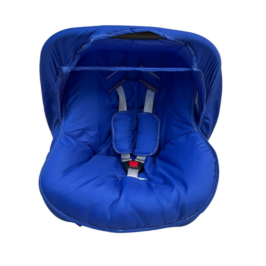 Capa Para Bebê Conforto + Capota/ Protetor De Sol + Protetor de Cinto - Azul Liso