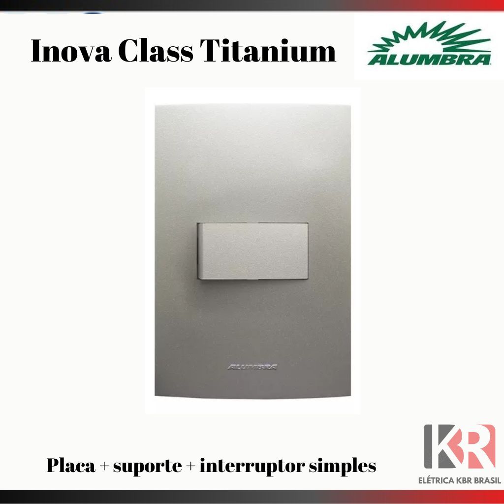 Interruptor Titanium Cinza Inova Class alumbra