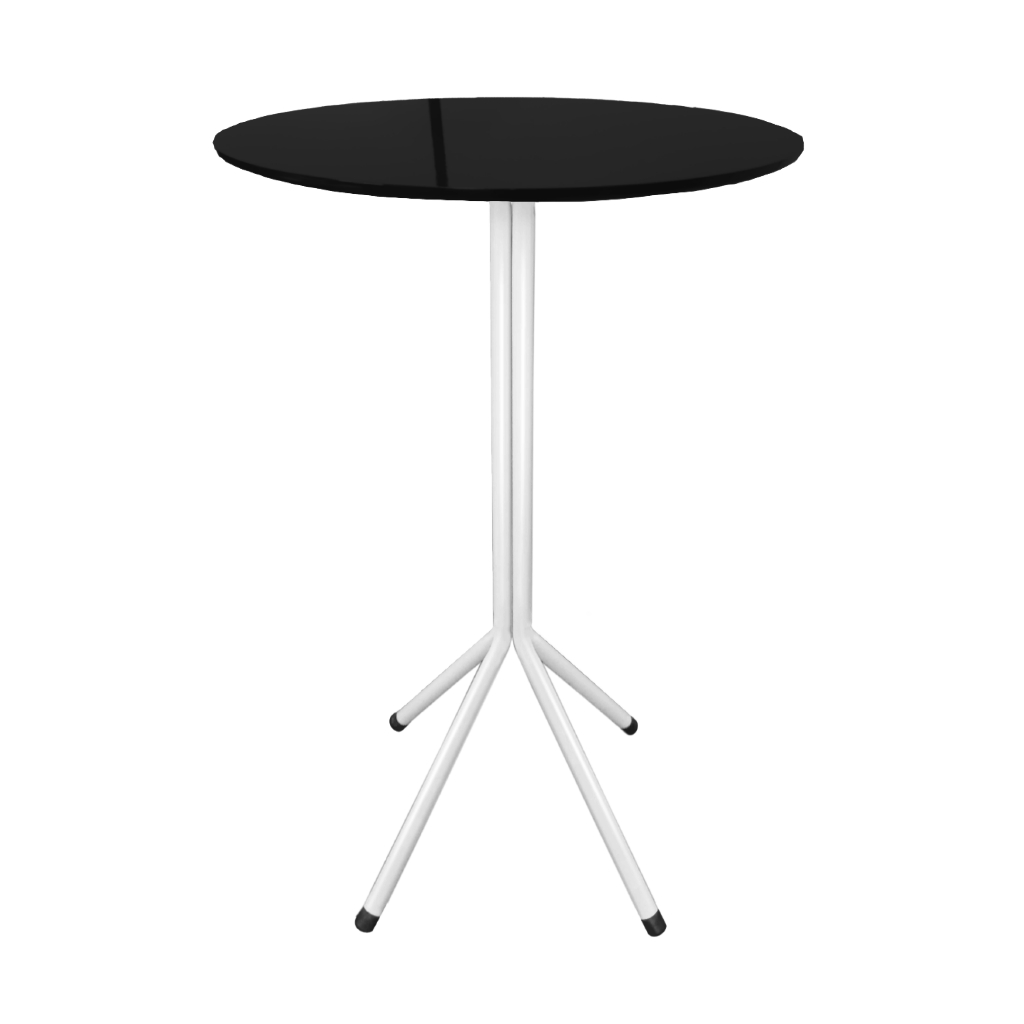 Mesa Bistrô Alta Estrutura Branca MDF Aço Bar Cozinha Balcão Lanchonete Area Gourmet