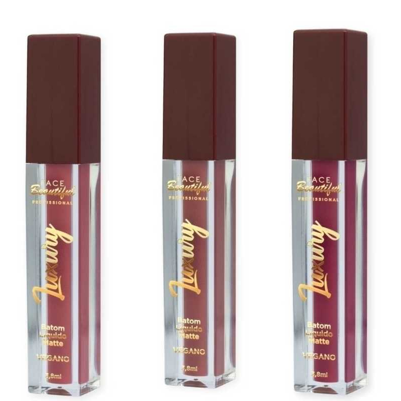 Batom Líquido Matte Luxury 3,8ml - Face Beautiful (6 CORES)